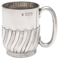 Victorian Antique Sterling Silver Christening Mug by Jackson & Fullerton, 1898