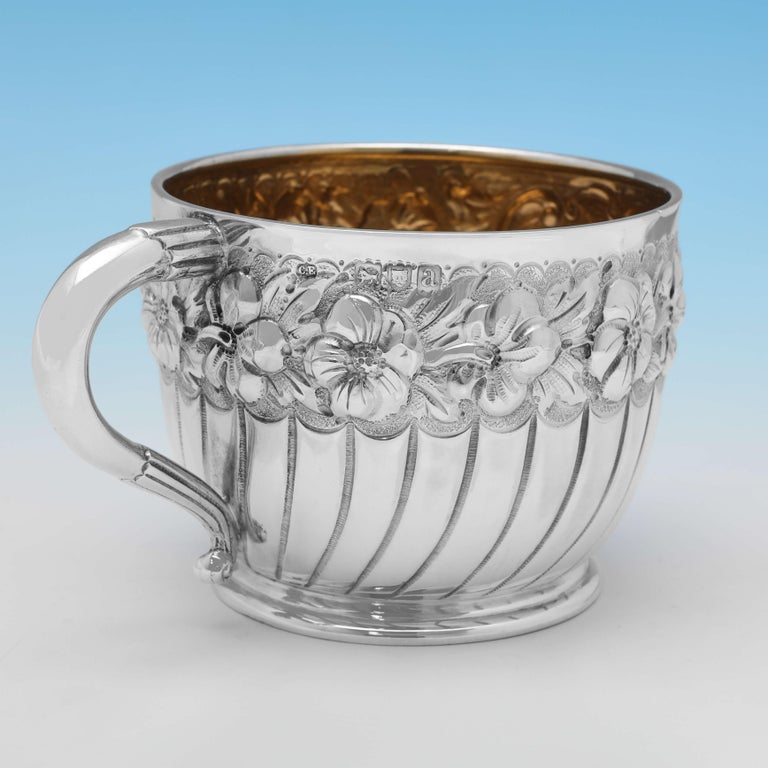 Victorian Antique Sterling Silver Christening Mug, London 1896 For Sale