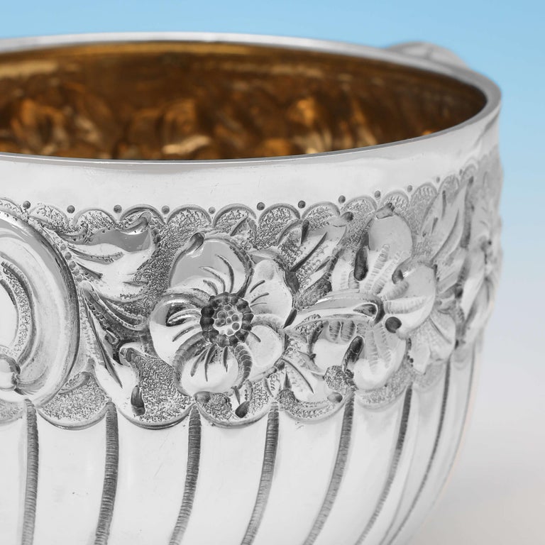 Victorian Antique Sterling Silver Christening Mug, London 1896 For Sale