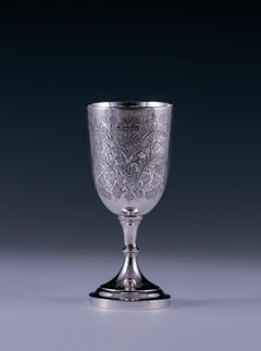 Victorian Antique Sterling Silver Goblet by William Hutton, London, 1900