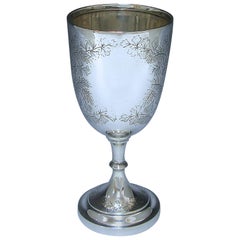 Victorian Antique Sterling Silver Goblet by William Hutton, London, 1900