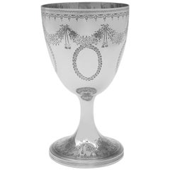 Victorian Antique Sterling Silver Goblet Hallmarked London 1856 Joseph Angell II