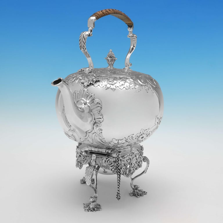 Victorian Antique Sterling Silver Kettle, London 1882 For Sale at 1stDibs