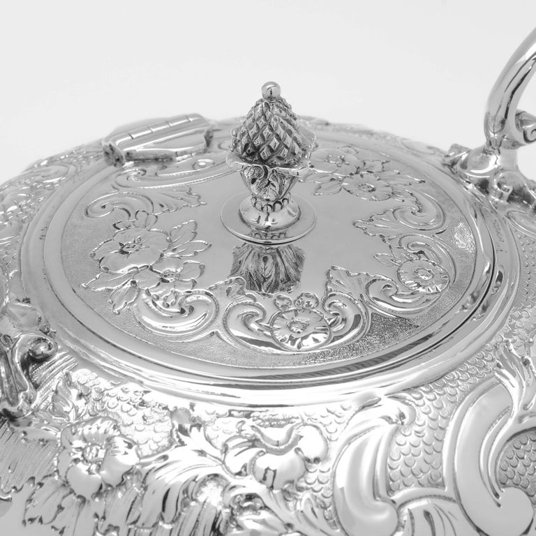 Victorian Antique Sterling Silver Kettle, London 1882 For Sale at 1stDibs