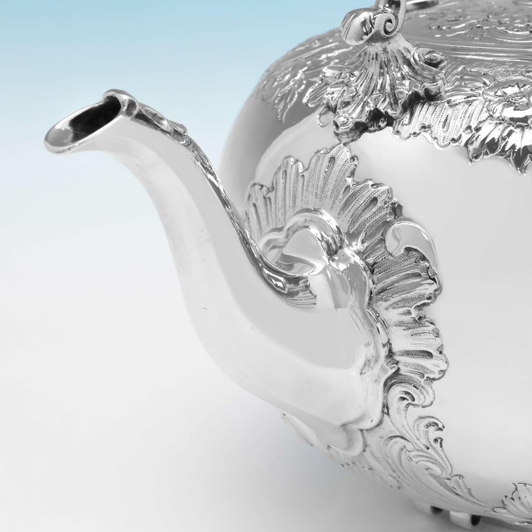 Victorian Antique Sterling Silver Kettle, London 1882 For Sale at 1stDibs