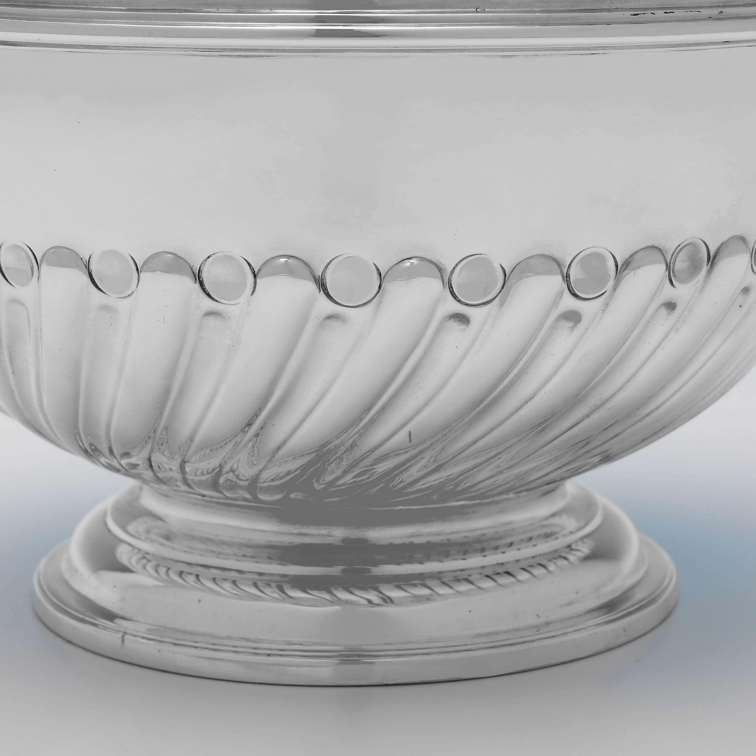 English Victorian Antique Sterling Silver Monteith Bowl - London 1896 For Sale