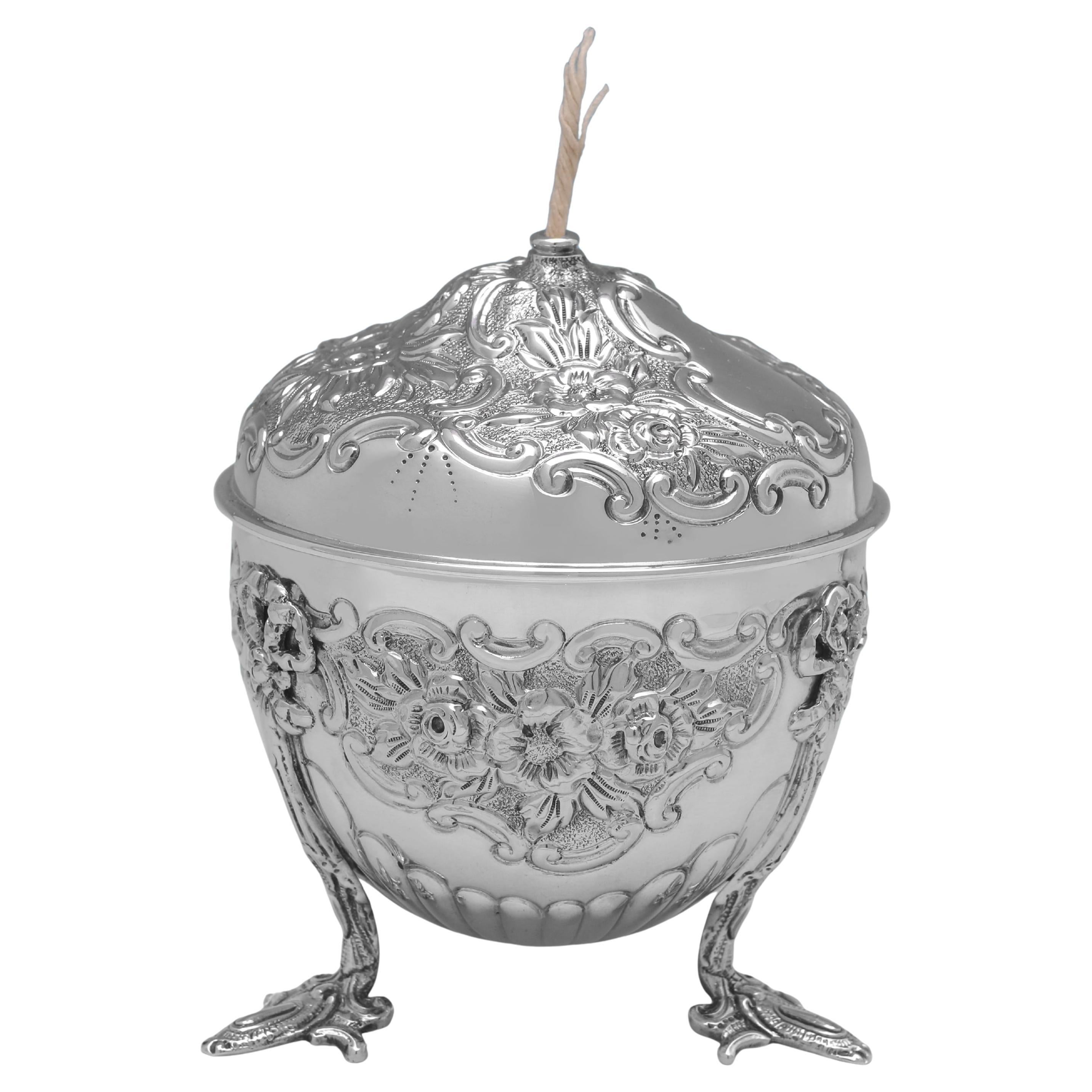 Caja de cuerda victoriana antigua de plata de ley fabricada en Londres en 1900 en venta