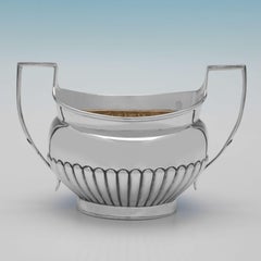 Victorian Antique Sterling Silver Sugar and Cream Set, London, 1894
