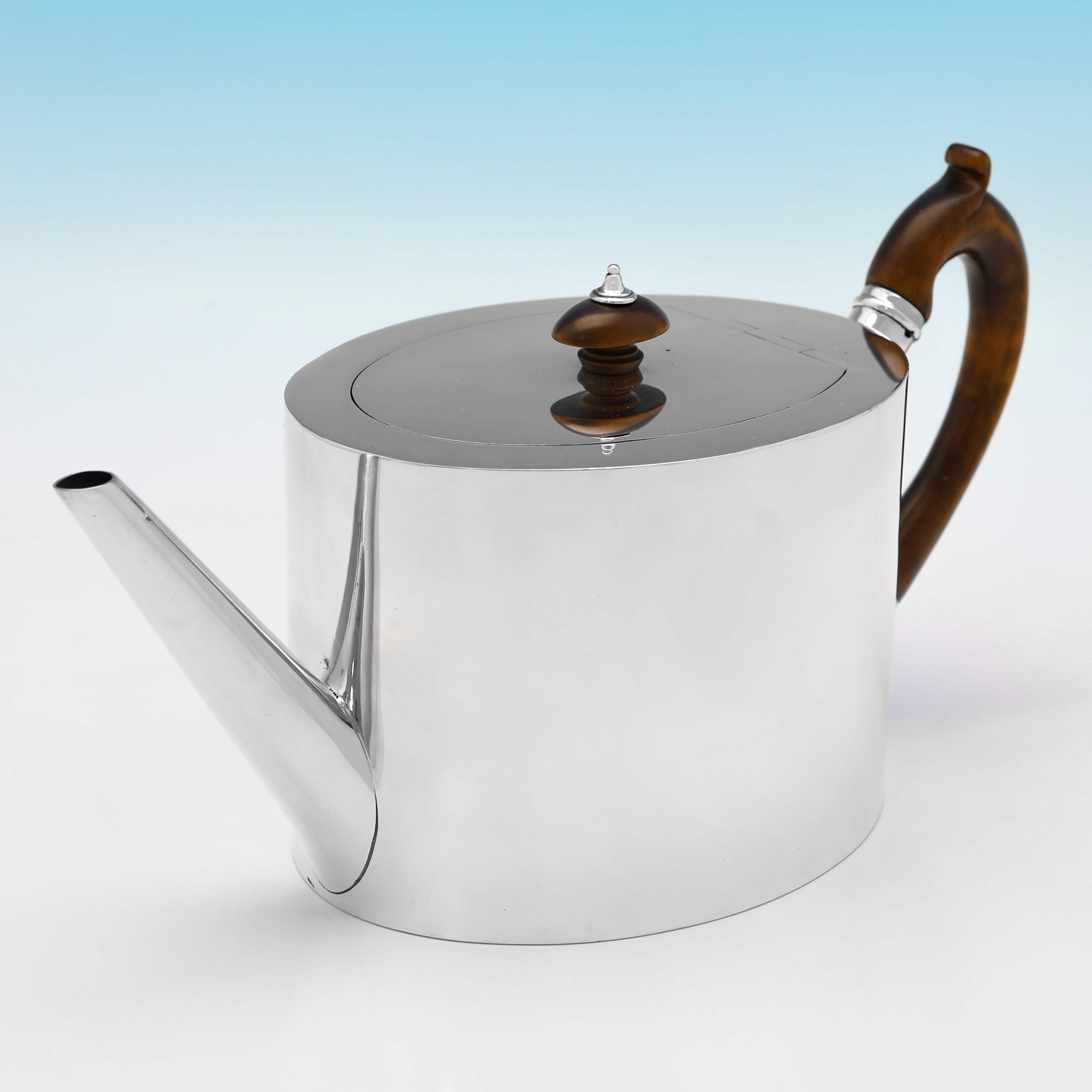 Victorian Antique Sterling Silver Teapot, C. S. Harris London, 1883 at