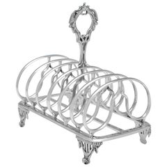 Victorian Antique Sterling Silver Toast Rack - Elkington & Co. 1862
