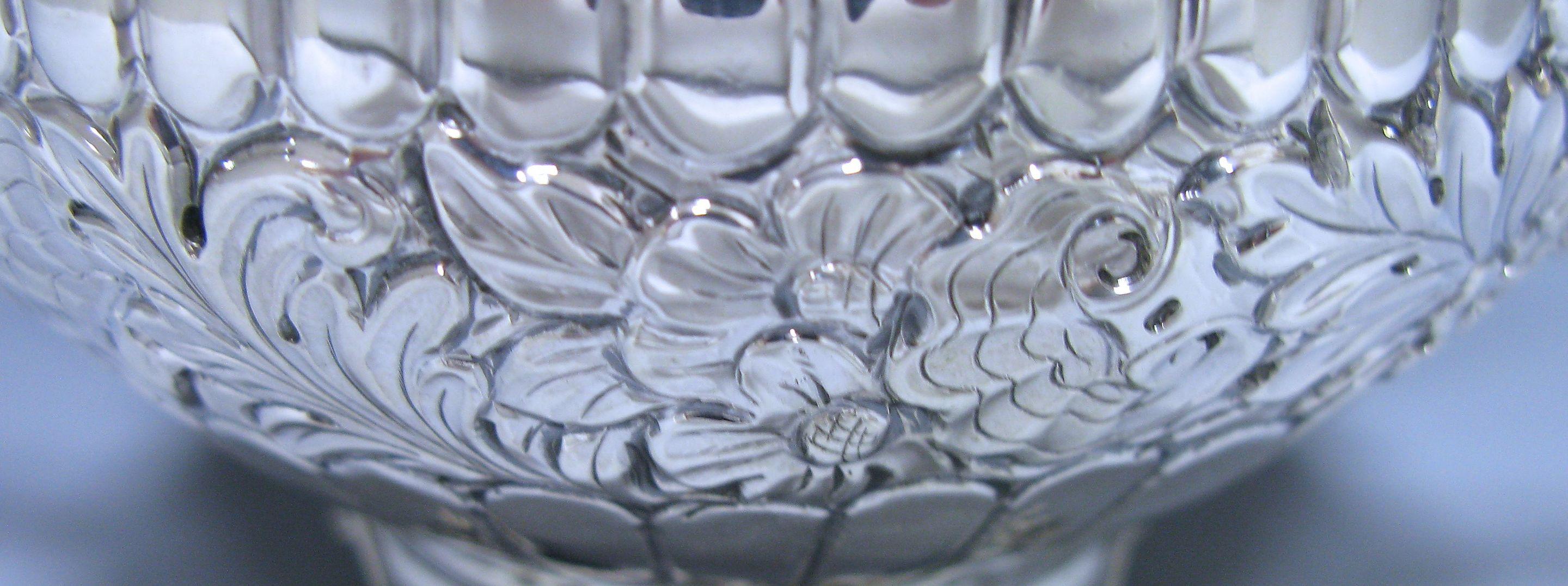 Late 19th Century Victorian Antique Sterling Silver two handled Bowl For Sale