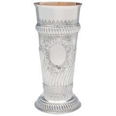 Victorian Antique Sterling Silver Vase by Barnards, London, 1889