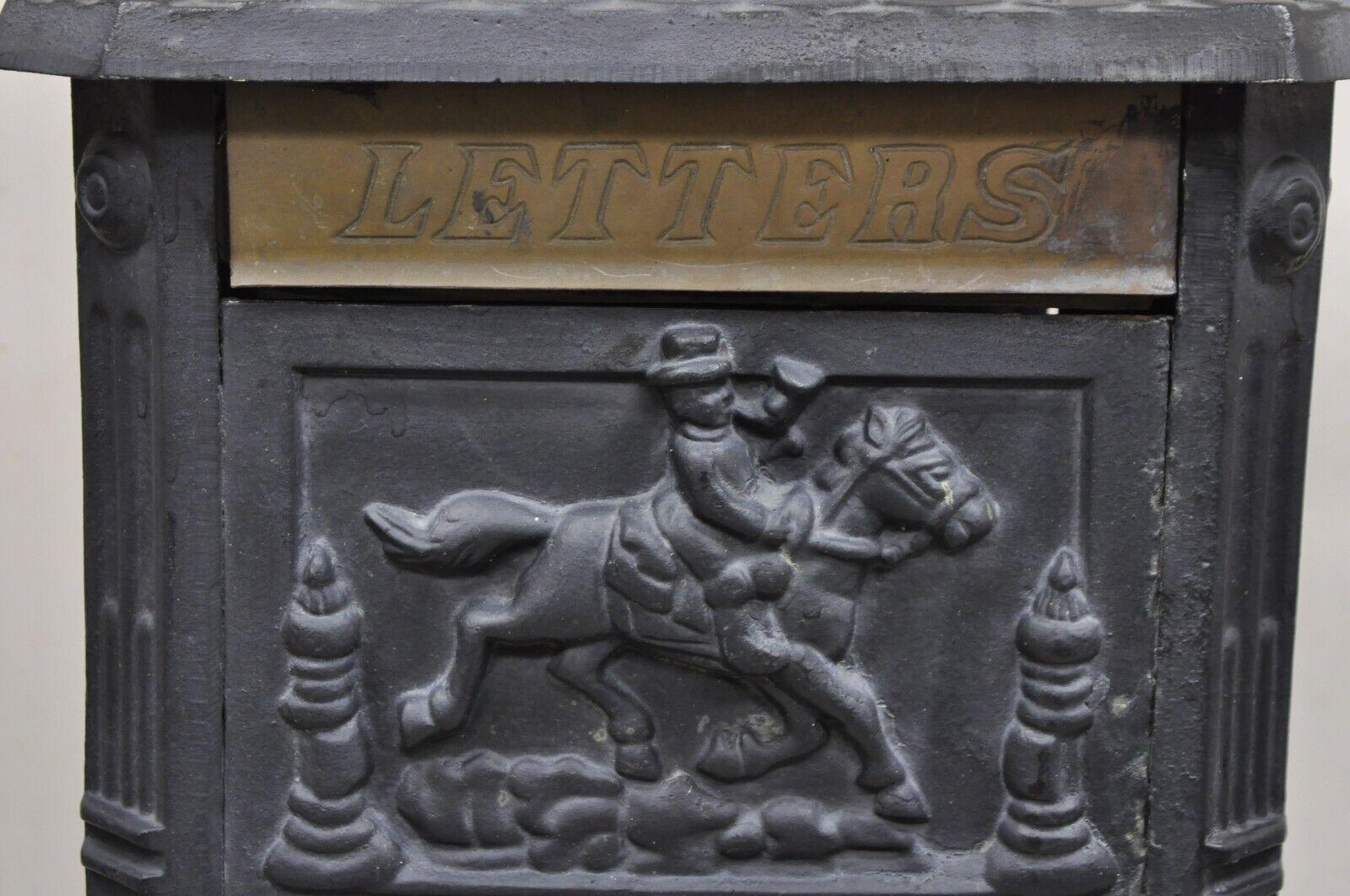 20th Century Victorian Antique Style Cast Iron Standing Pedestal Postal Locking Mailbox