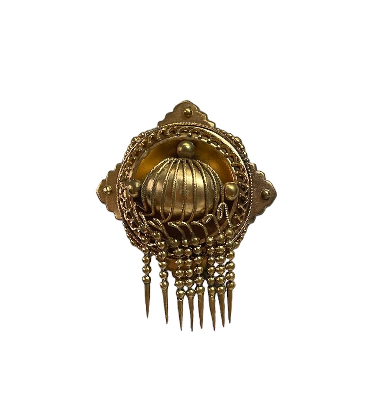 Victorian Antique Tassel Pinchbeck Brooch Excellent Condition Circa Early 1800s For Sale 1