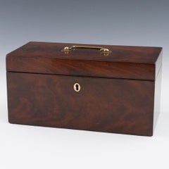 Antike viktorianische Teedose aus Mahagoni aus Mahagoni, um 1840