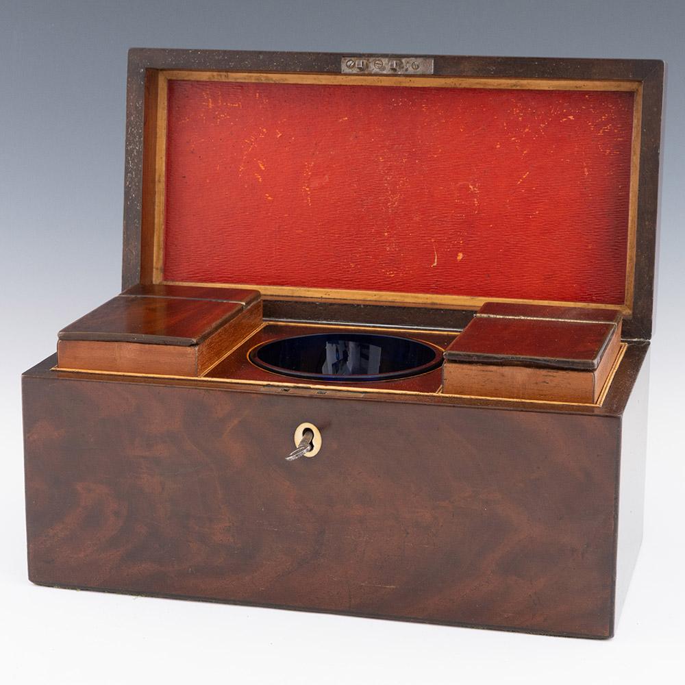 British Victorian Antique Tea Caddy in Mahogany c1840 For Sale