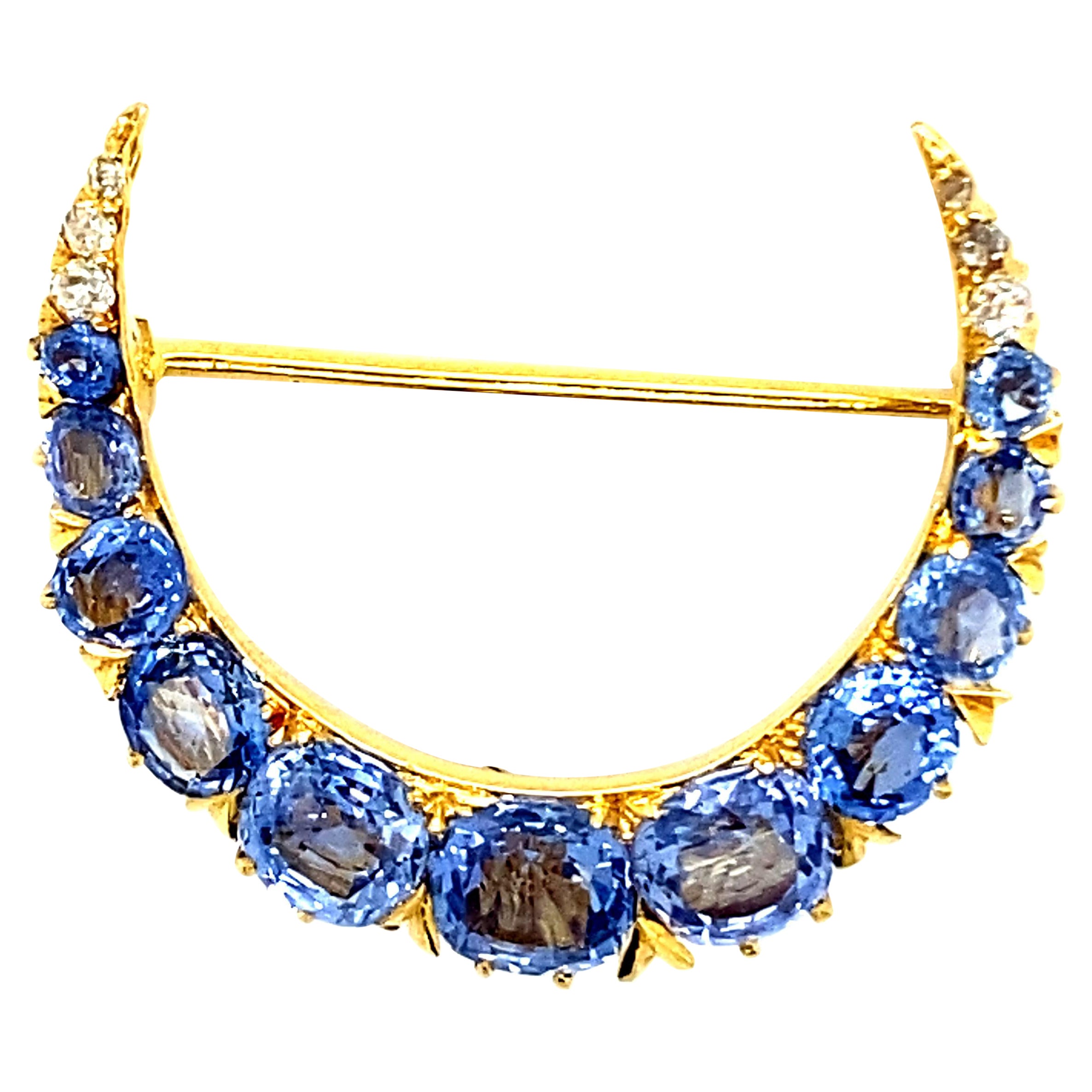 Antike viktorianische Tiffany & Co Saphir-Brosche/Anhänger aus 18 Karat Gold
