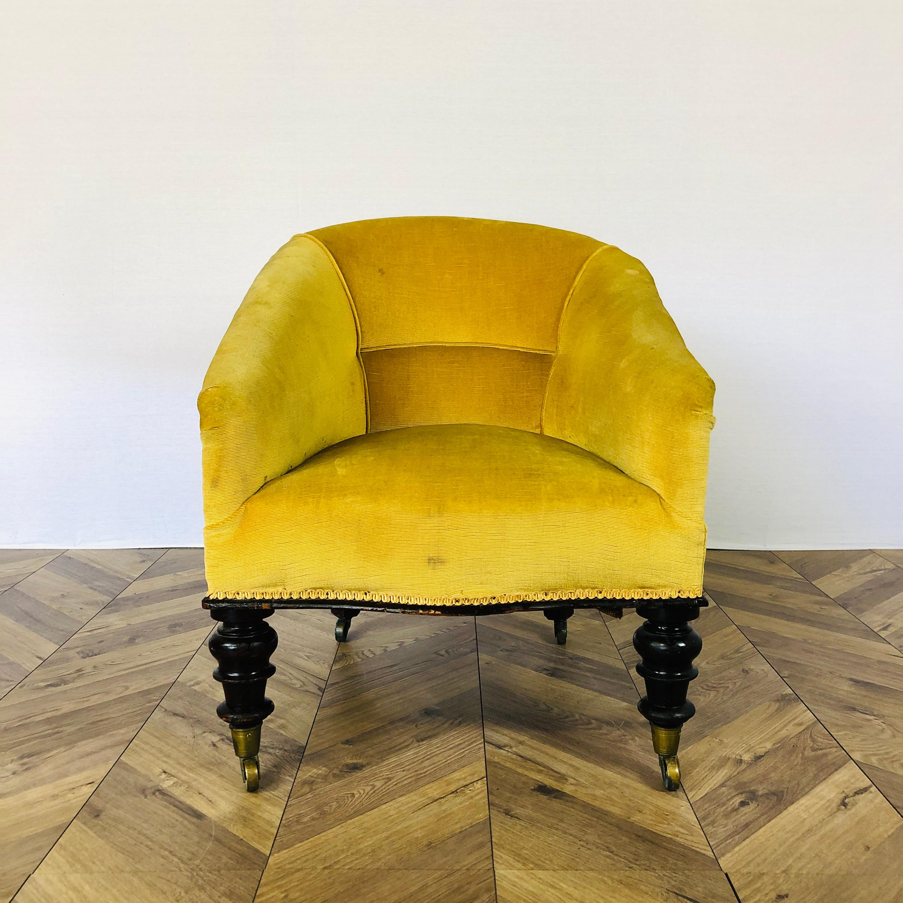Victorian, Antique Tub Armchair, 1880s at 1stDibs