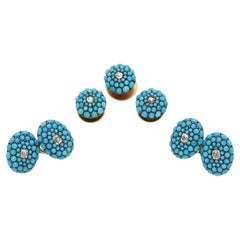 Set di abiti antichi vittoriani in turchese e diamanti, circa 1850