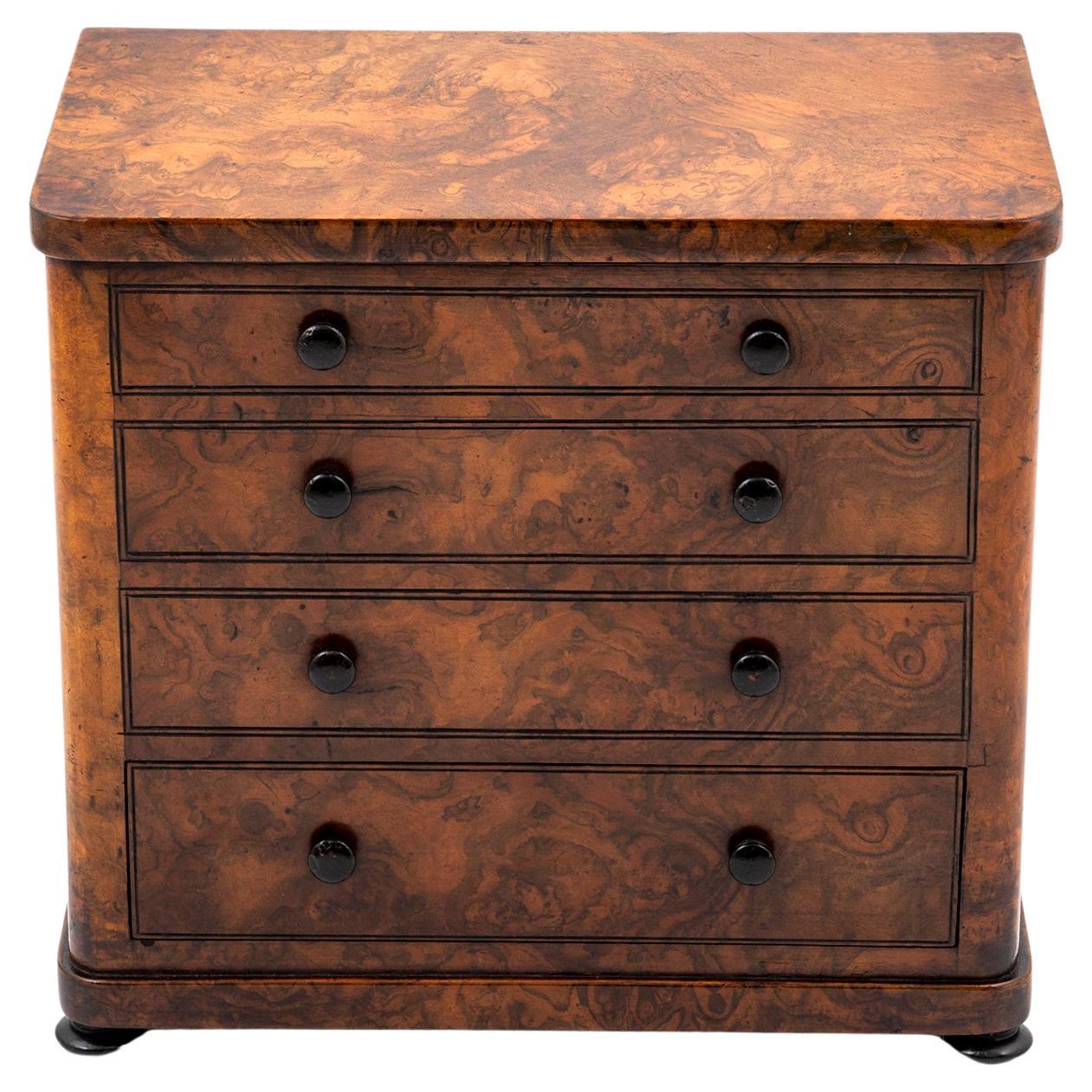 Antique Victorian Burr Walnut and Cut Brass Humidor, 19th Century at