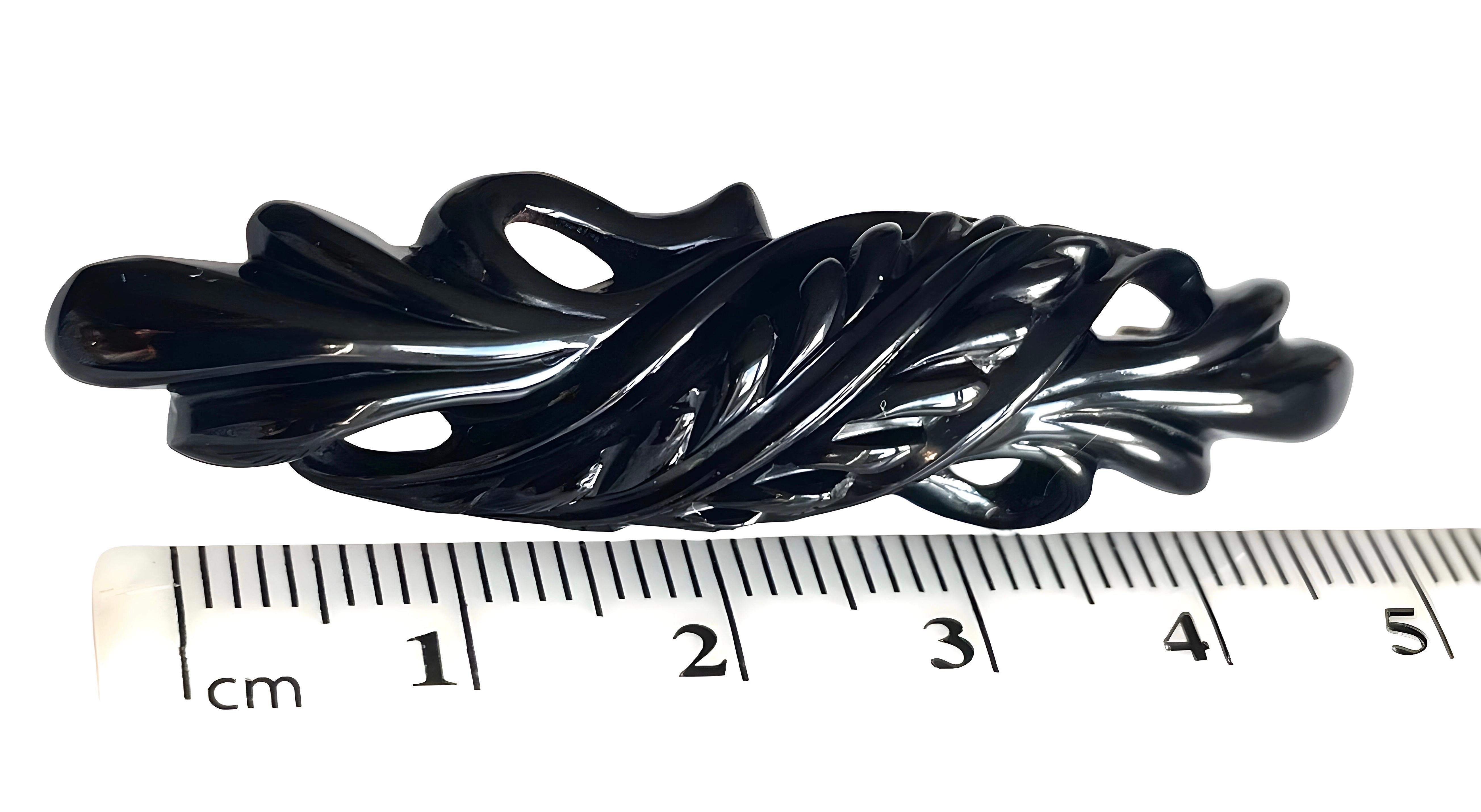 Victorian antique Whitby Jet carved brooch, black Mourning jewellery, circa 1880 8