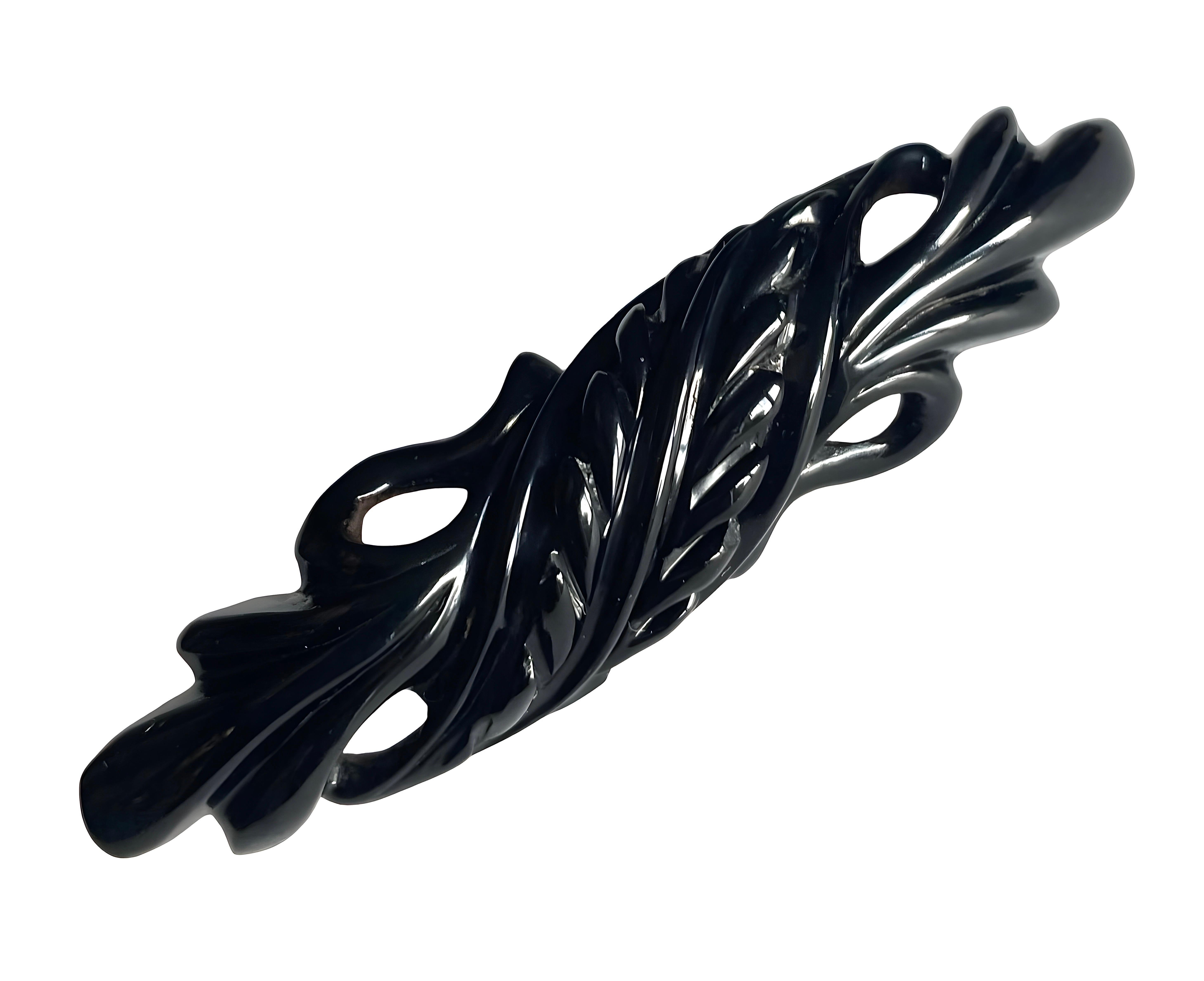 Victorian antique Whitby Jet carved brooch, black Mourning jewellery, circa 1880 5