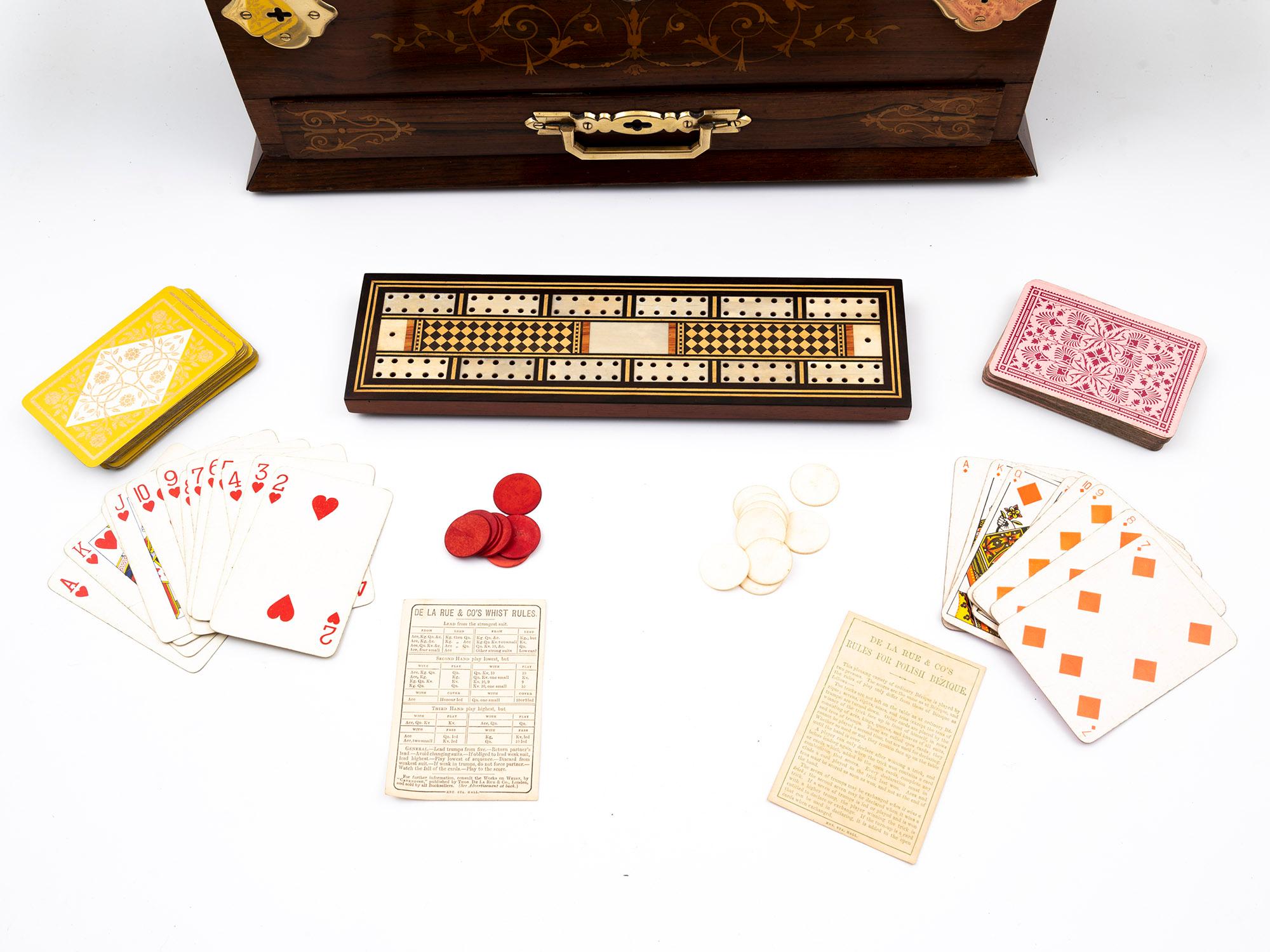 Viktorianischer Antiquitäten-Dekanter Humidor-Spielkasten im Angebot 4