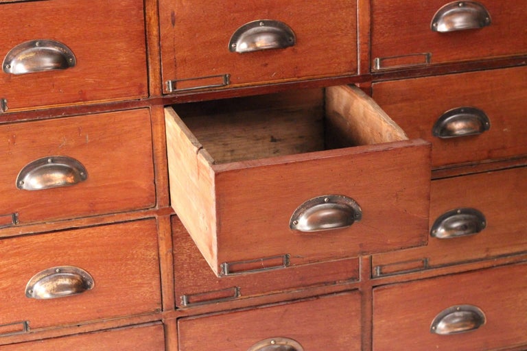 Victorian Apothecary with 48 Mahogany Faced Drawers at 1stDibs