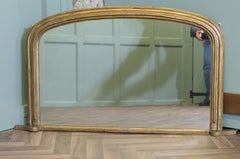 Victorian Arched Gold Overmantel Mirror  A Lovely Over Mantle Mirror