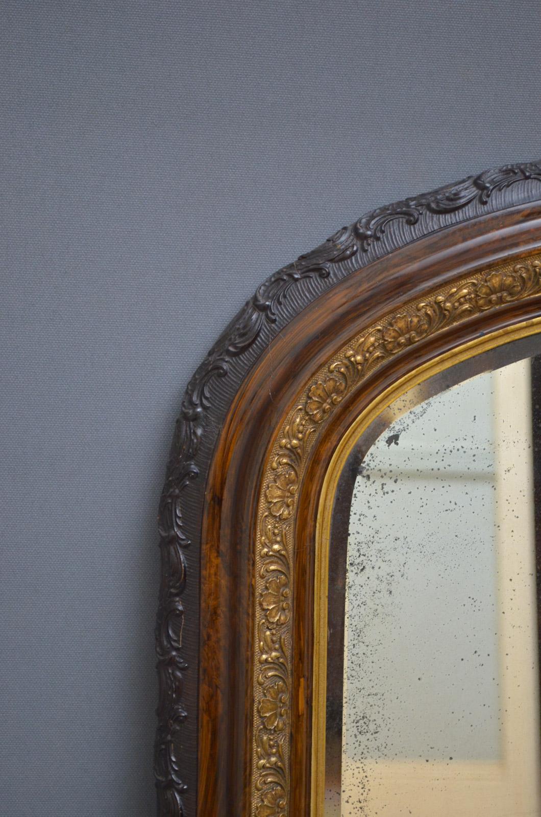 English Victorian Arched Overmantel Mirror
