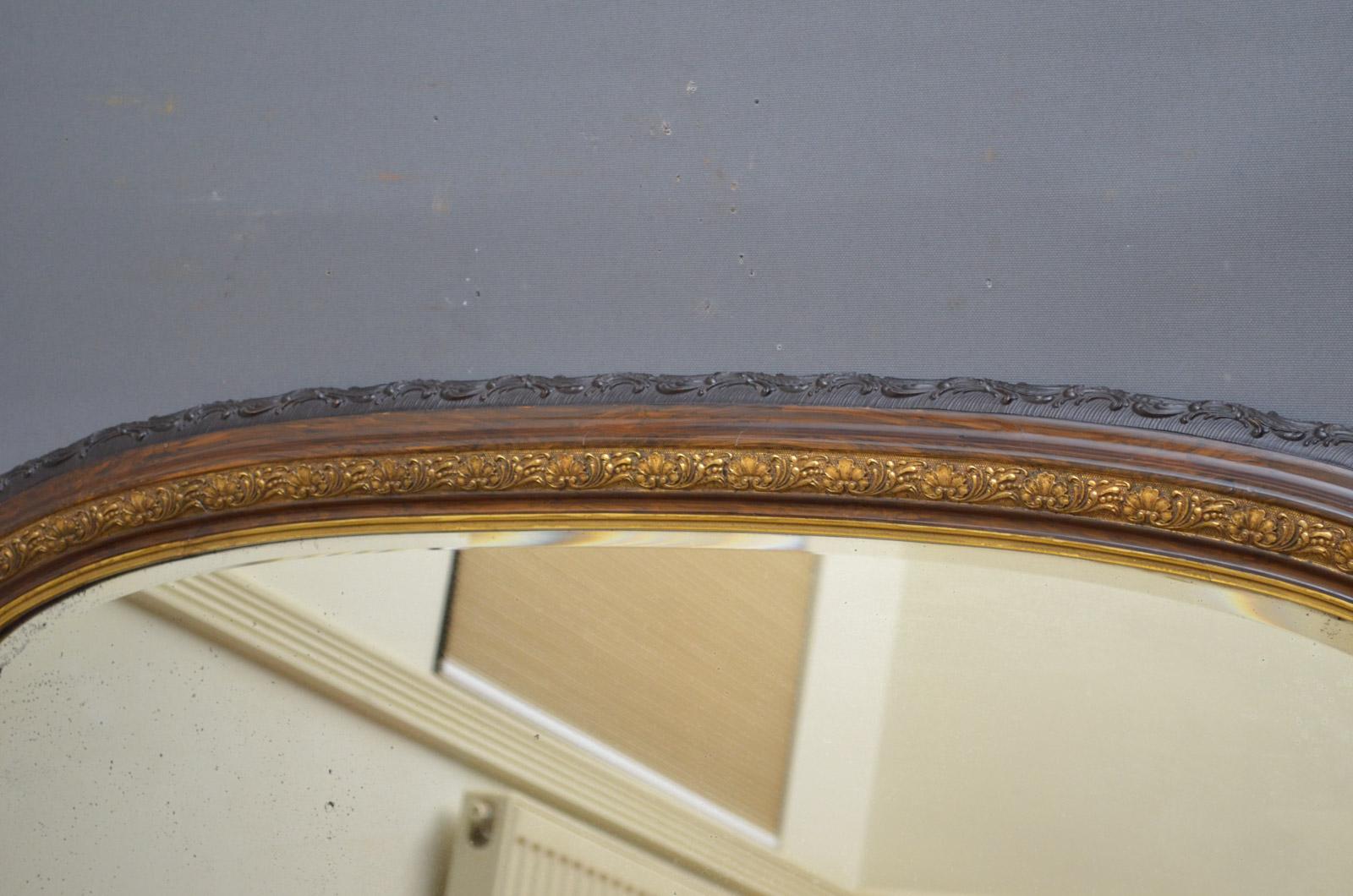 Victorian Arched Overmantel Mirror In Excellent Condition In Whaley Bridge, GB