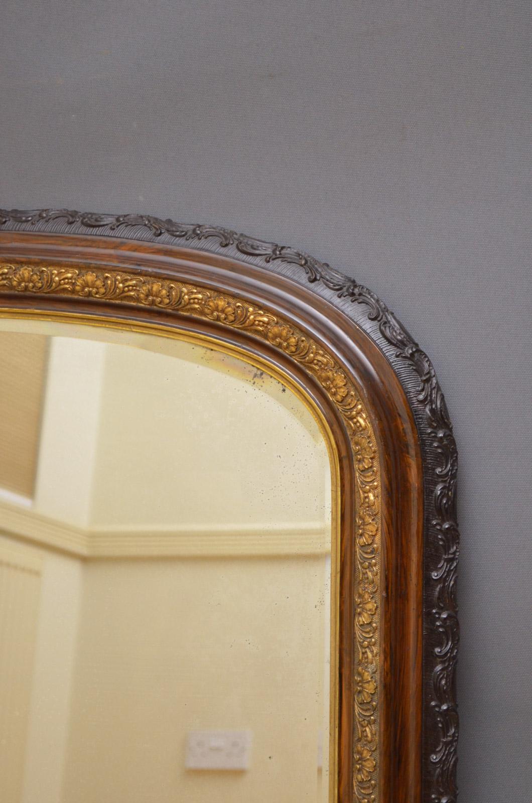 Late 19th Century Victorian Arched Overmantel Mirror