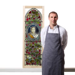 Victorian Arched Stained Glass Lancet Window