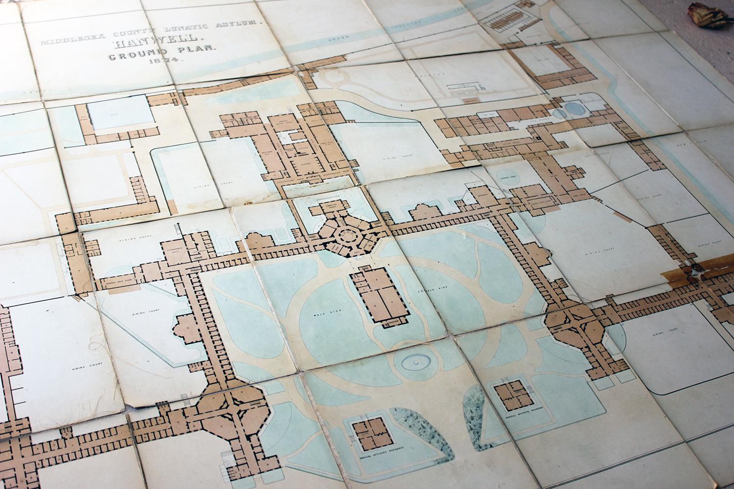 Victorian Architect’s Site Plan for Middlesex County Lunatic Asylum Hanwell 1874 8