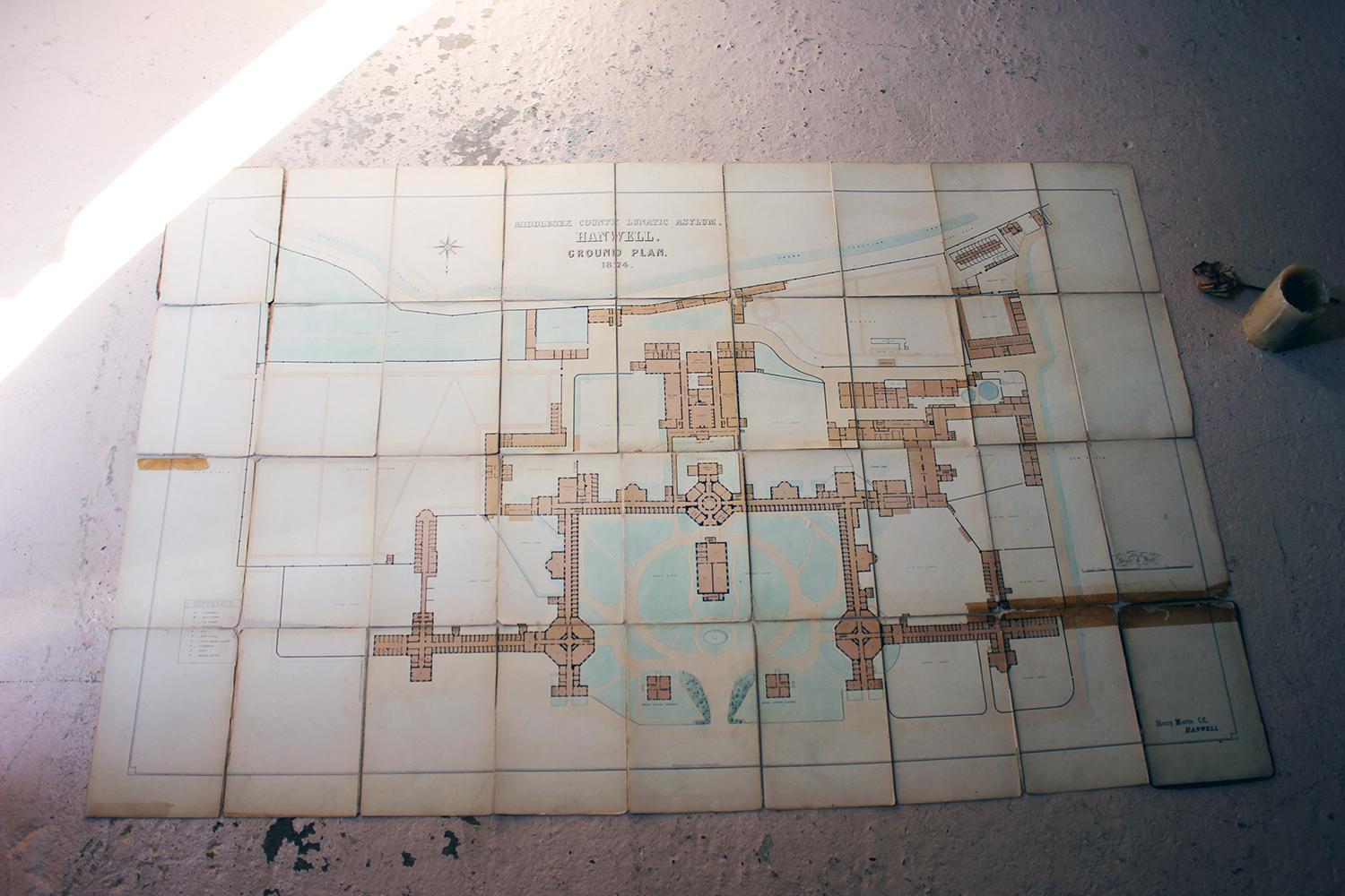 Victorian Architect’s Site Plan for Middlesex County Lunatic Asylum Hanwell 1874 10