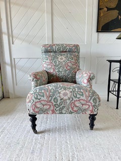 Victorian Armchair Upholstered In William Morris Fabric
