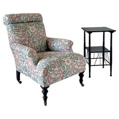 Poltrona vittoriana rivestita in tessuto William Morris