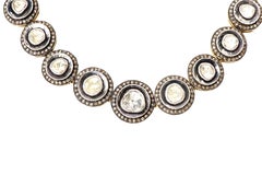 Victorian Art-Deco Style Tennis Polki Diamond Necklace