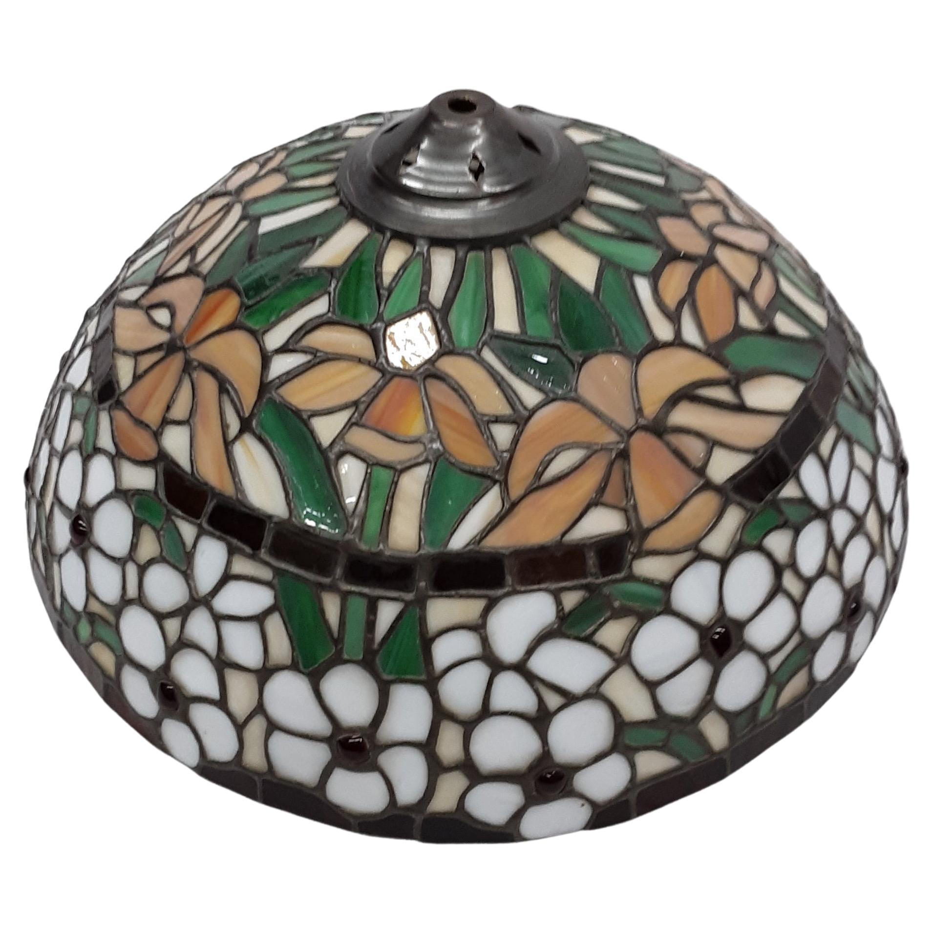 Victorian Art Glass Antique Lamp Shade, circa 1945 For Sale