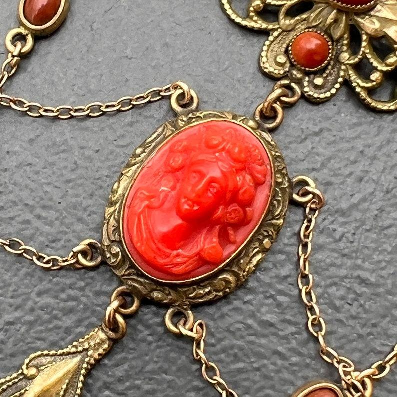 Victorian Art Nouveau Kamee Swag Halskette im Zustand „Gut“ im Angebot in Monroe Township, NJ