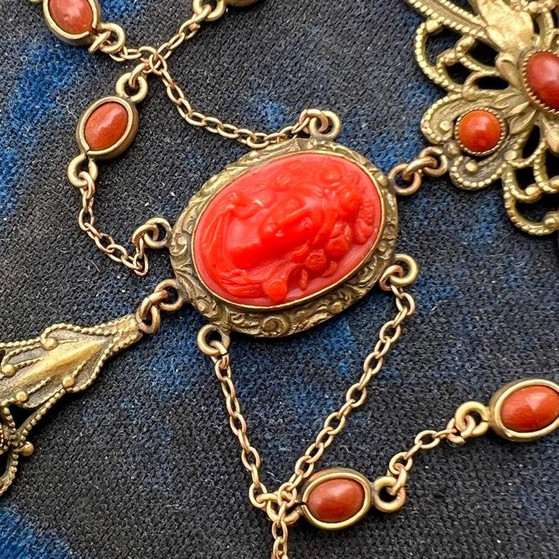 Victorian Art Nouveau Kamee Swag Halskette für Damen oder Herren im Angebot