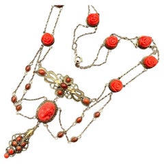 Victorian Art Nouveau Cameo Swag necklace