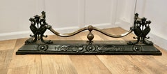 Victorian Art Nouveau Cast Iron and Brass Fender This is Beautifully Designed