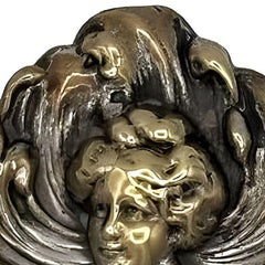 Victorian Art Nouveau Gibson Girl Portrait Pin Girl Brooch