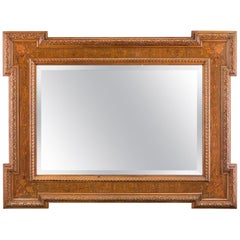 Victorian Art Nouveau Marquetry Wall Mirror