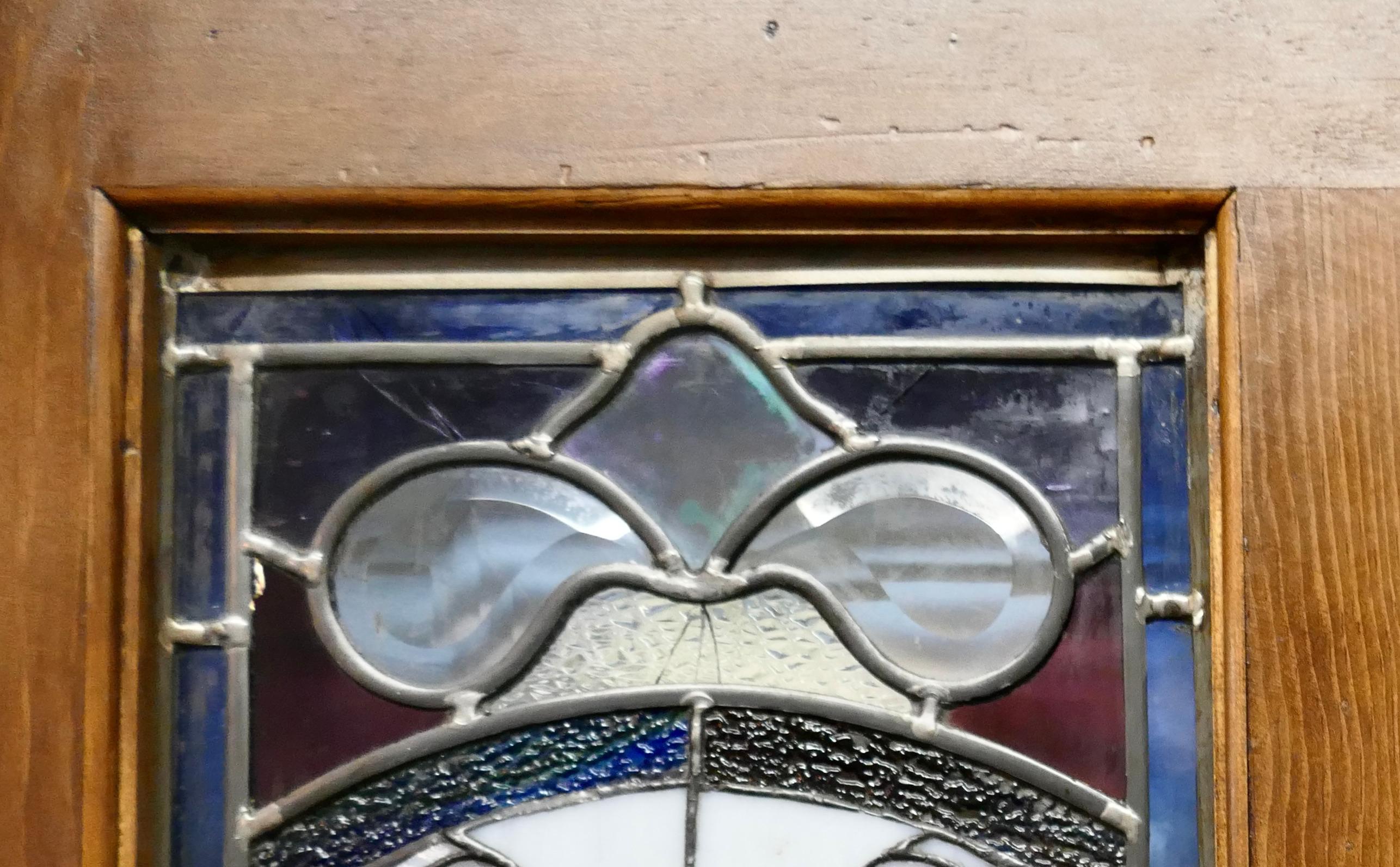 Victorian Art Nouveau Stained Glass Panel Door In Good Condition In Chillerton, Isle of Wight