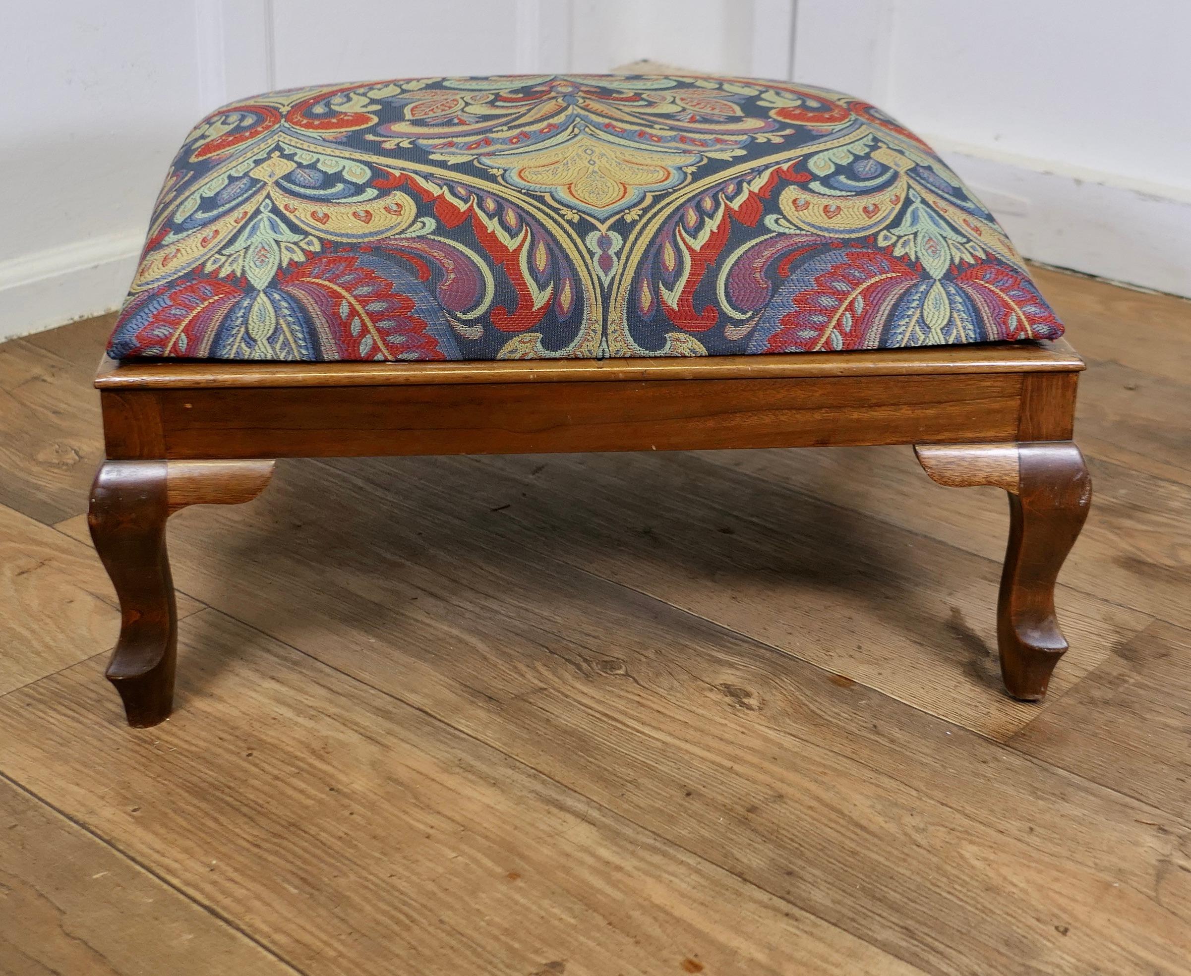 Late 19th Century Victorian Art Nouveau Upholstered Foot Stool    A Lovely piece  For Sale