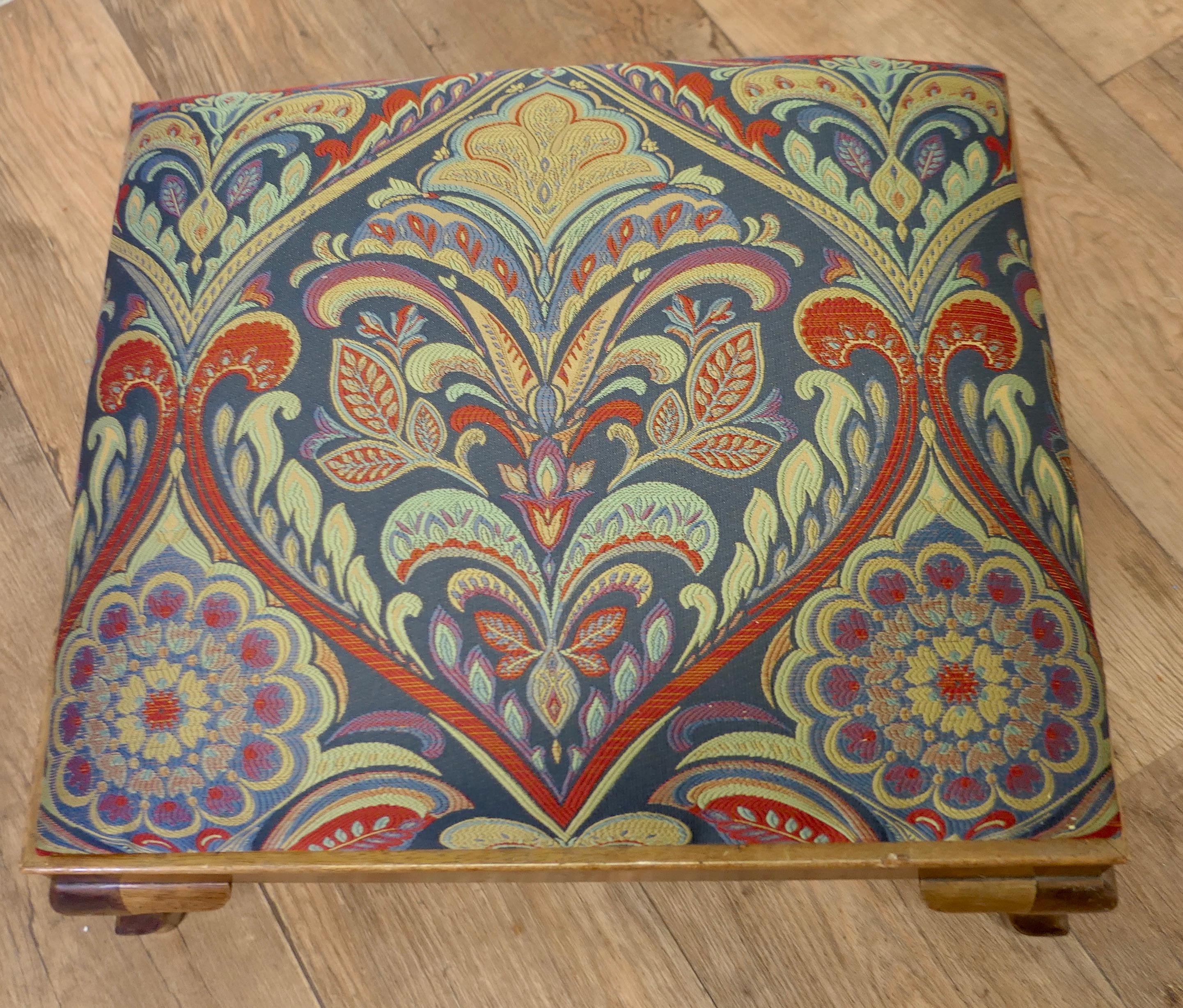 Victorian Art Nouveau Upholstered Foot Stool    A Lovely piece  For Sale 2