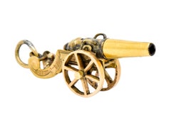 Victorian Articulated 14 Karat Gold Civil War Cannon Charm