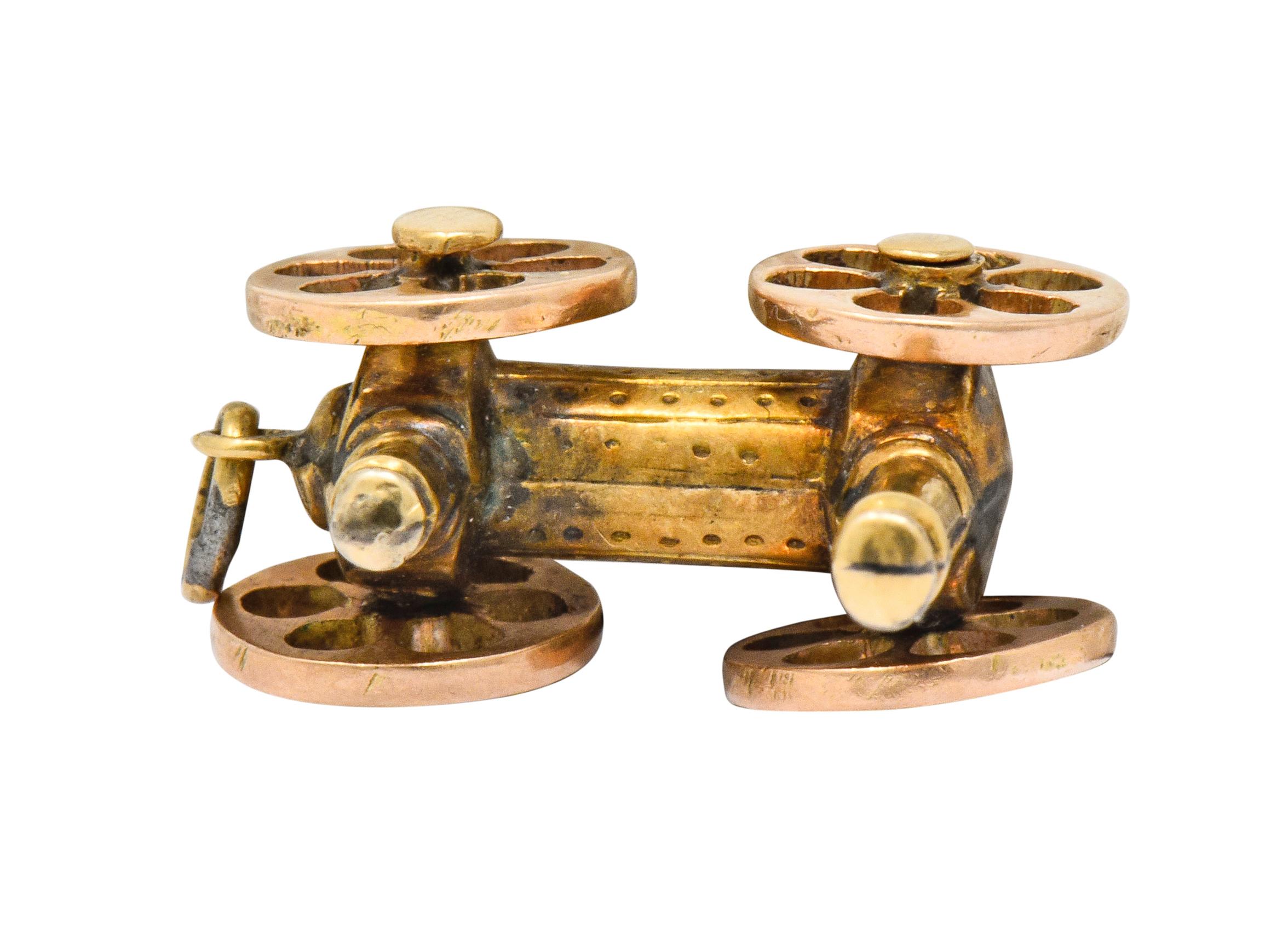 Viktorianisches Gelenk 18 Karat Gold Royal George Dampfmaschine Charme im Angebot 4